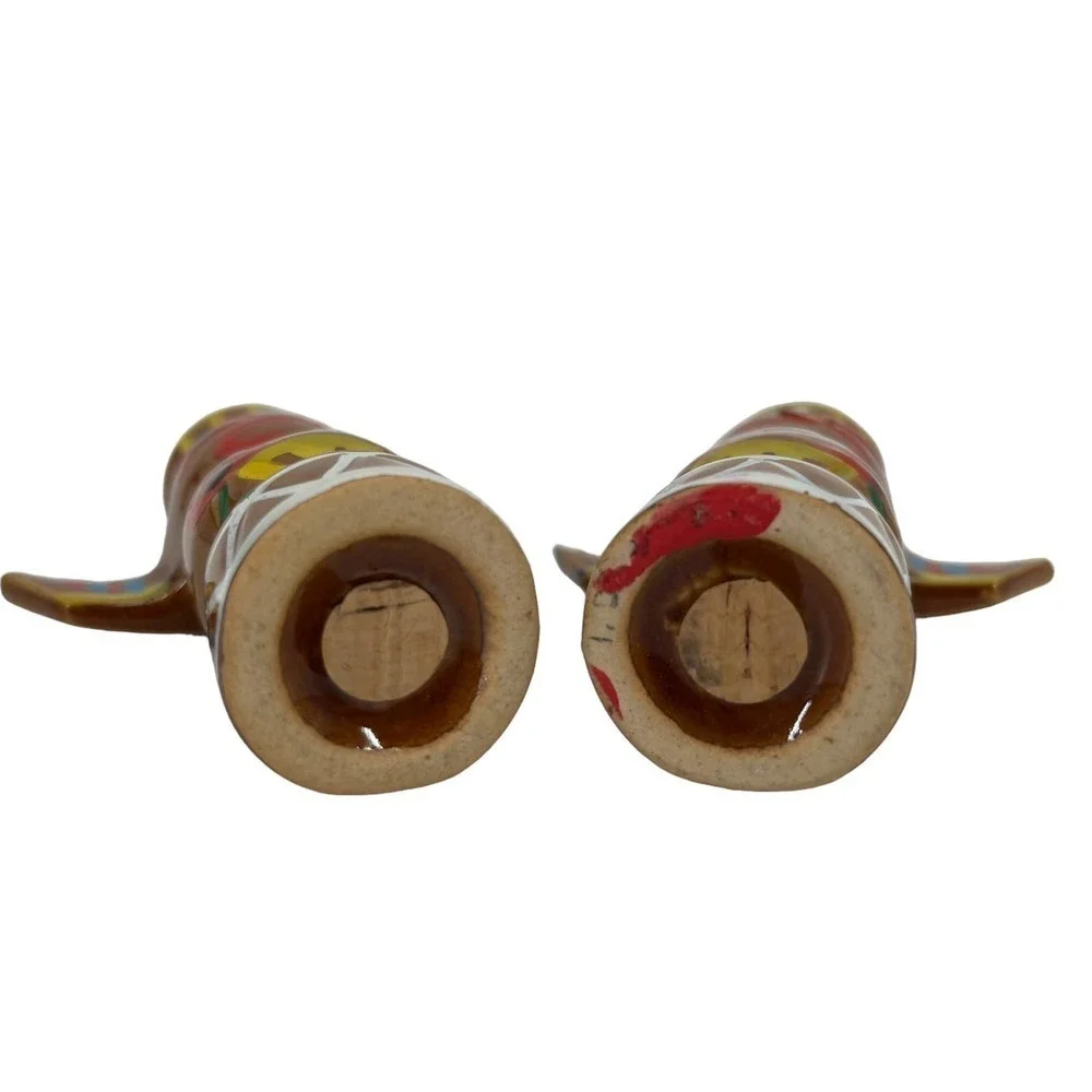 Vintage Salt & Pepper‎ Shakers Totem Pole Native American Ceramic